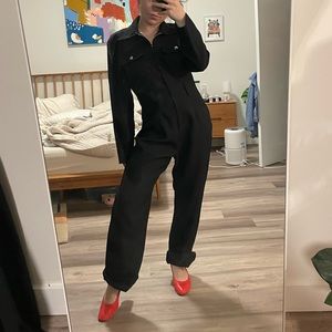 Vintage 90s Black Boilersuit Jumpsuit